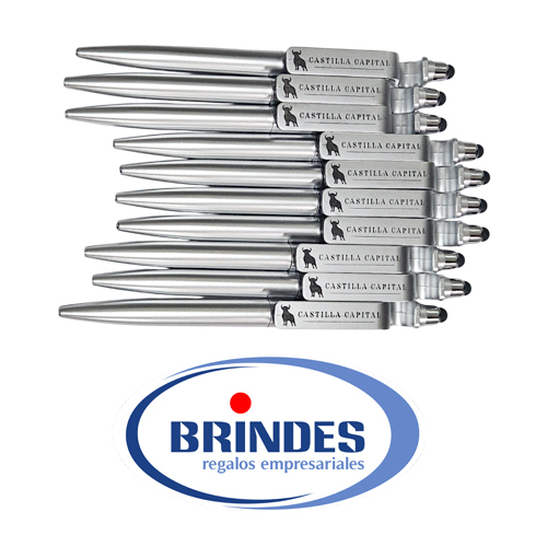 Boligrafo plateado plastico